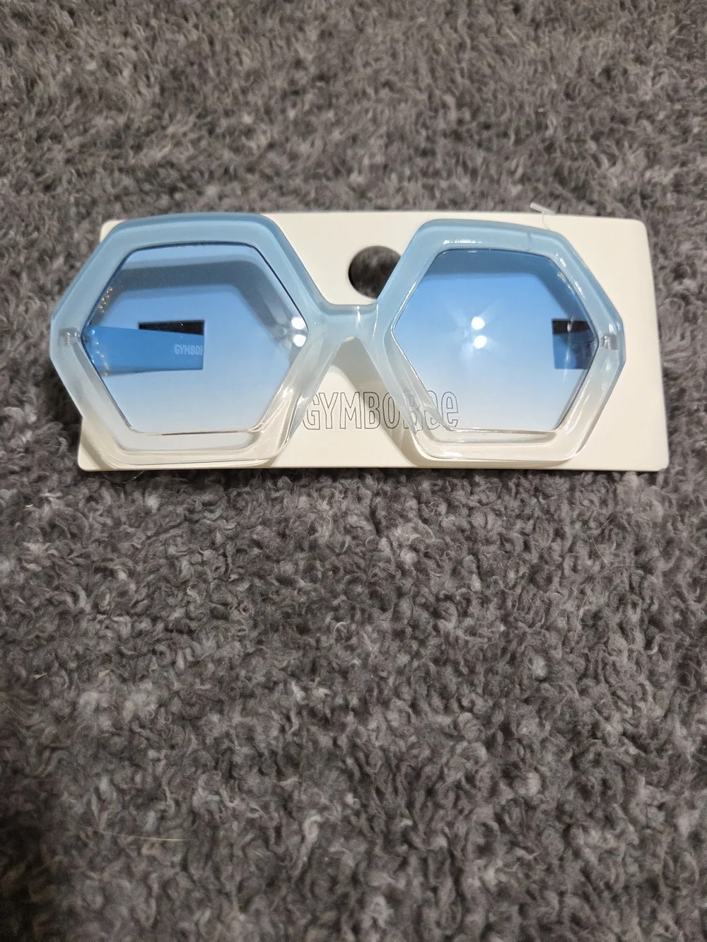 Gymboree Girls' Hexagon Sunglasses - Blue Ombre Lenses with Clear Frame